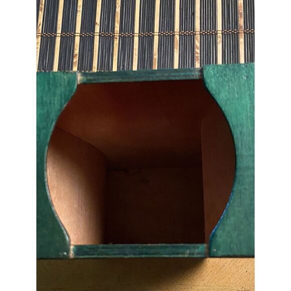 Kakadu Art Israel Wood Vase Handpainted Signed Reut Shahar 12” Tall 4” By 4” - Picture 12 of 14